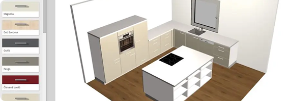 Vlastní 3D návrh kuchyně